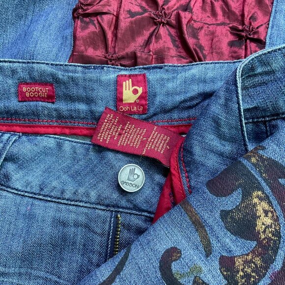 Sasson Skirt Maxi Denim Painted Studded Sample Item Vintage y2K (6) - Picture 5 of 8